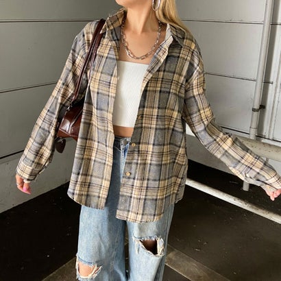 ノンヘッジ non-hedge ストーンチェックシャツ （グレー）