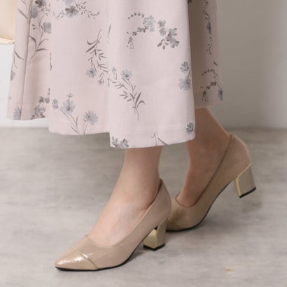 エスペランサ ESPERANZA ラメヒールゴールドラインパンプス （ベージュ(352)）