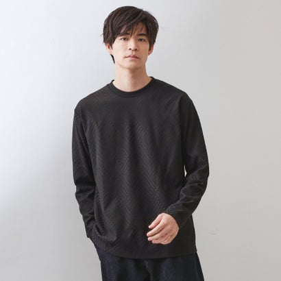 ザ ショップ ティーケー(メンズ) THE SHOP TK(Men) リサイクルリンクスジャカード長袖Tシャツ （ブラック(019)）