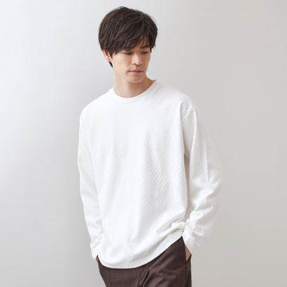 ザ ショップ ティーケー(メンズ) THE SHOP TK(Men) リサイクルリンクスジャカード長袖Tシャツ （オフホワイト(003)）