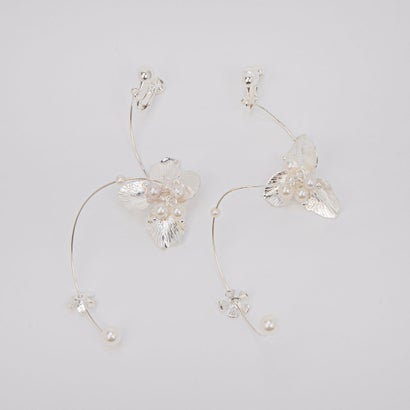 スリーフォータイム Three Four Time メタルフラワーラセンイヤリング （シルバー）