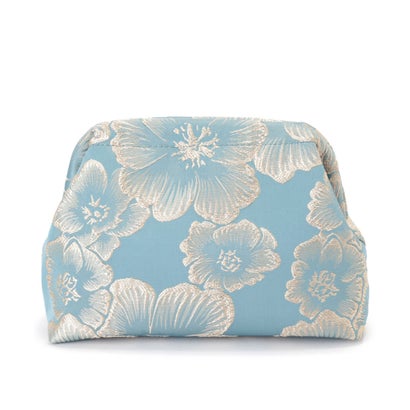 レースレディース Lace Ladies 2WAY ビッグ リーフ柄 がま口 バッグ （ブルー）(4)