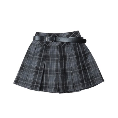 ラブトキシック Lovetoxic 【イージーケア】ベルト付チェックプリーツスカート （クロ）のサムネイル