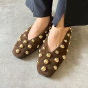 ジェフリーキャンベル Jeffrey Campbell Vカット デザインフラットパンプス (ブラウン)