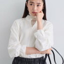 インディヴィ INDIVI ジオメプリントボウタイブラウス (ホワイト(001))