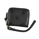 ペルケ perche ドット型押しパームフィットストラップウォレット (BK)(4)