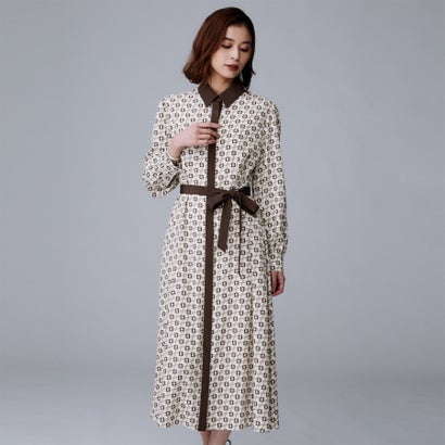 アンタイトル UNTITLED チェーン柄フレアワンピース （グレージュ(150)）