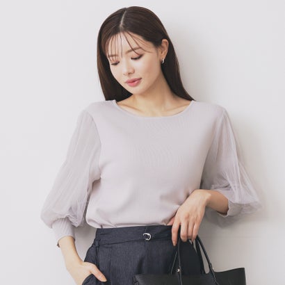 インデックス index マジョリカプリーツスリーブニット【洗濯機可】 （グレージュ(050)）