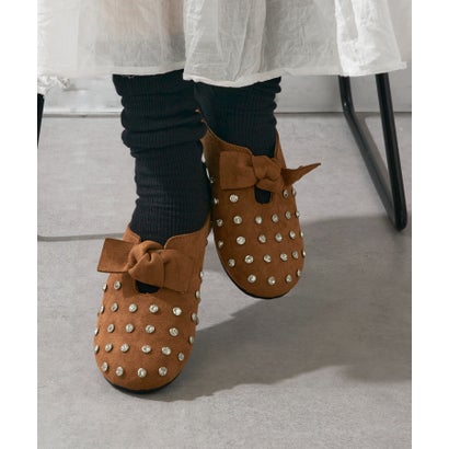 セットアップセブン SETUP7 リボンモチーフ スタッズサボサンダル KNF-TP （キャメル）