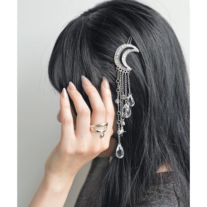 スタイロ styiro ビジューチャームクレセントムーンダボピン （シルバー）