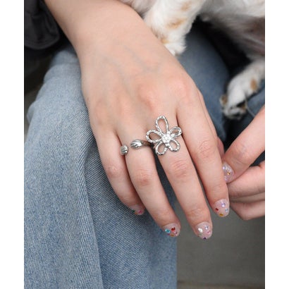 スタイロ styiro ニッケルフリー ホローフラワーシルバーリング （シルバー）