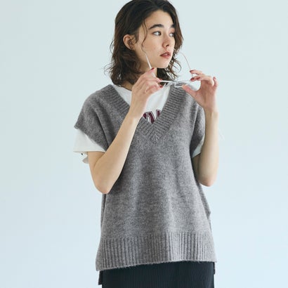 コカ coca ヤク風Vネックニットベスト （Gray）のサムネイル