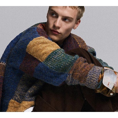 デシグアル Desigual パッチワークの厚手セーター (ホワイト)