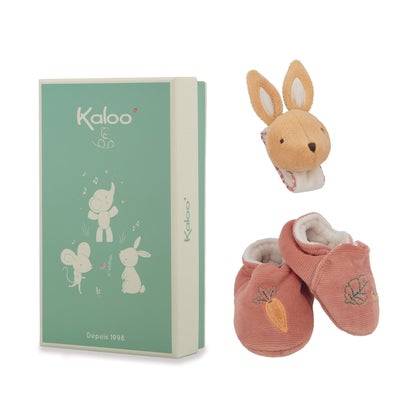 カルー Kaloo プティシャンソン ギフトセット/リストラトル&ルームシューズ【返品不可商品】 （ラビット）