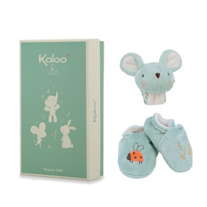 カルー Kaloo プティシャンソン ギフトセット/リストラトル&ルームシューズ【返品不可商品】 （マウス）