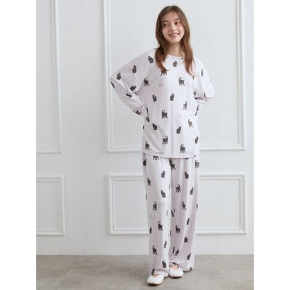 ジェラートピケ gelato pique 【HALLOWEEN】CAT総柄ロングパンツ （LAV）