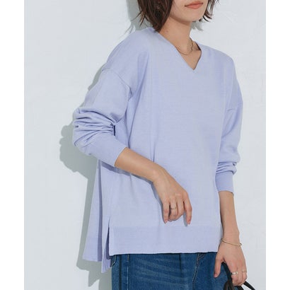 マーベラス バイ ピエロ marvelous by Pierrot ネックが選べるコットンミックスオーバーニット【Vネック】 （アッシュブルー）