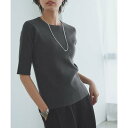 ラス RASW ビスコース半袖リブニット (杢スミクロ)
