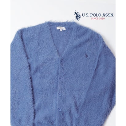 ユーエスポロアッスン U.S. POLO ASSN. 5ゲージ フェザー ニットカーディガン セーター （ブルー）のサムネイル