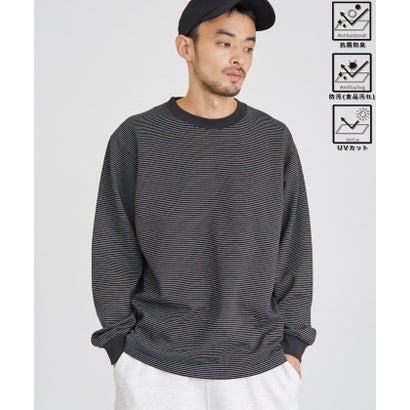 クリーンプラス ボーダーロングスリーブTシャツ【抗菌防臭・防汚（食品汚れ）・UVカット】