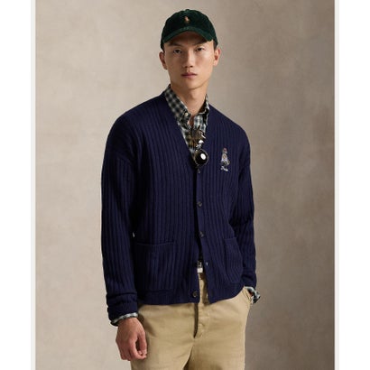 ポロ ラルフ ローレン POLO RALPH LAUREN ビッグ フィット ドッグエンブロイダリー ウール カーディガン （400ブルー）