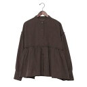 ジーンズメイト JEANS MATE ピーチ起毛 ギャザークルーネック C-FORT POINT (ブラウン)