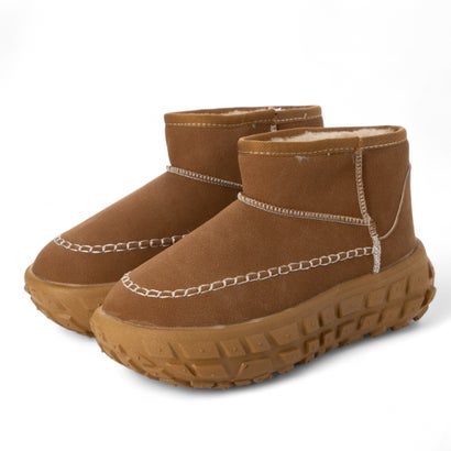 デメテル DEMETER 厚底 凹凸ソール ボリュームファー ショート ムートンブーツ （キャメル）