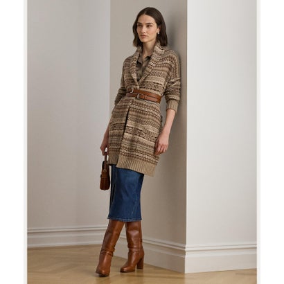 ローレン ラルフ ローレン LAUREN RALPH LAUREN フェア アイル ベルテッド ウールブレンド カーディガン （200ブラウン）