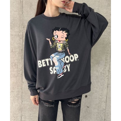 ミージェーン me Jane BETTY BOOPプリントトレーナー （チャコールグレー）