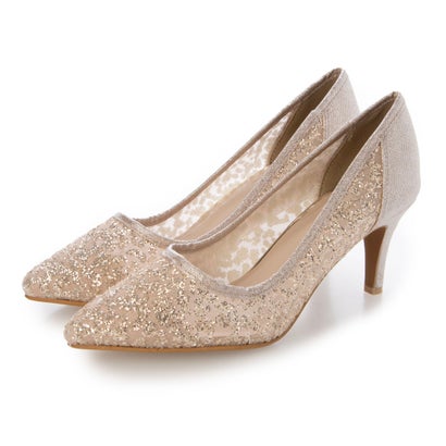 デメテル DEMETER ポインテッドトゥ グリッター チュールパンプス （ピンク）