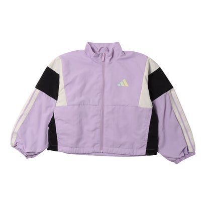 アディダス adidas ジュニア ウインドジャケット ガールズ ウーブン ルーズフィット フルジップ ジャケ..
