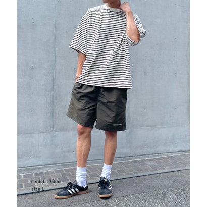 メゾンクラブ MAISON CLUB ワンポイント刺繍ナイロンハーフパンツ LESS IS MORE （オリーブ）