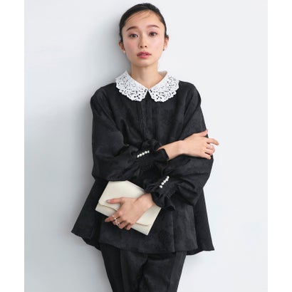 ルイルエブティック RUIRUE BOUTIQUE オケージョンドレス 結婚式 ｜ 2WAY レース襟付き ペプラムトップス ＆ テーパードパンツ セットアップ ｜ 卒業式 セレモニー オフィスカジュアル 美脚 ママ