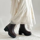 シューズインクローゼット Shoes in Closet -シュークロ- 軽量厚底 モカステッチ ショートブーツ 2736 (ダークブラウン/スムース)