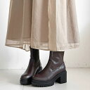 シューズインクローゼット Shoes in Closet -シュークロ- 軽量厚底 ヒールアップ フィット ストレッチ ショートブーツ 2643 (ダークブラウン)
