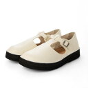 オーガニックハンドルーム Organic handloom GUNA PLATFORM 厚底本革ヒールガード付きサンダル (ホワイト)