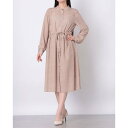 ミ・デゥー mi・deu・・・ ドット柄前開きワンピース (ベージュ)