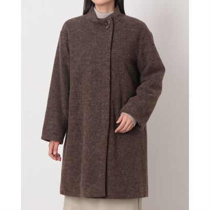 ベスジョーヤ VESGIOIA ウール混スタンドカラーコート （ブラウン）