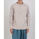 オムネス OMNES ハニカムヘンリーネック長袖Tシャツ (ラベンダー)