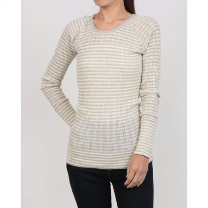 オムネス OMNES ランダムテレコニット クルーネック （オートミール×アイボリー）