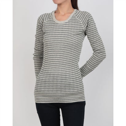 オムネス OMNES ランダムテレコニット クルーネック （オートミール×グレー）