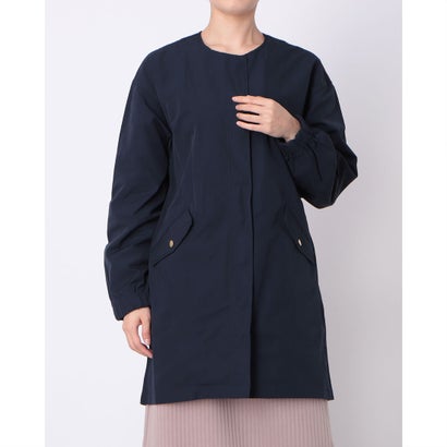 オムネス OMNES 撥水加工フィッシュテール ノーカラーコート （ネイビー）