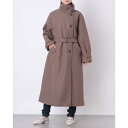 オムネス OMNES ニットモッサ スタンドカラーロングコート (ブラウン)