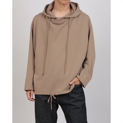 オムネス アナザーエディション OMNES Another Edition 裏毛裾ドローコードワイドシルエットパーカー (ベージュ)