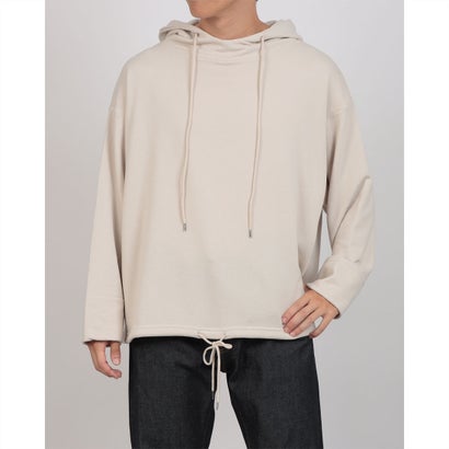 オムネス アナザーエディション OMNES Another Edition 裏毛裾ドローコードワイドシルエットパーカー (アイボリー)