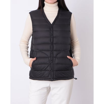 オムネス OMNES 高密度ナイロンVネックダウンベスト （ブラック）