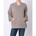 オムネス OMNES 裏毛スウェット ハーフジッププルオーバー (モカ)