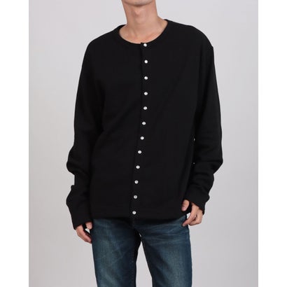 オムネス OMNES 裏毛スウェット パールドットカーディガン (ブラック)