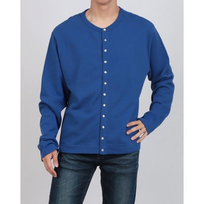 オムネス OMNES 裏毛スウェット パールドットカーディガン (ブルー)