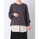 オムネス OMNES 裏毛レイヤード風長袖プルオーバー (チャコール)